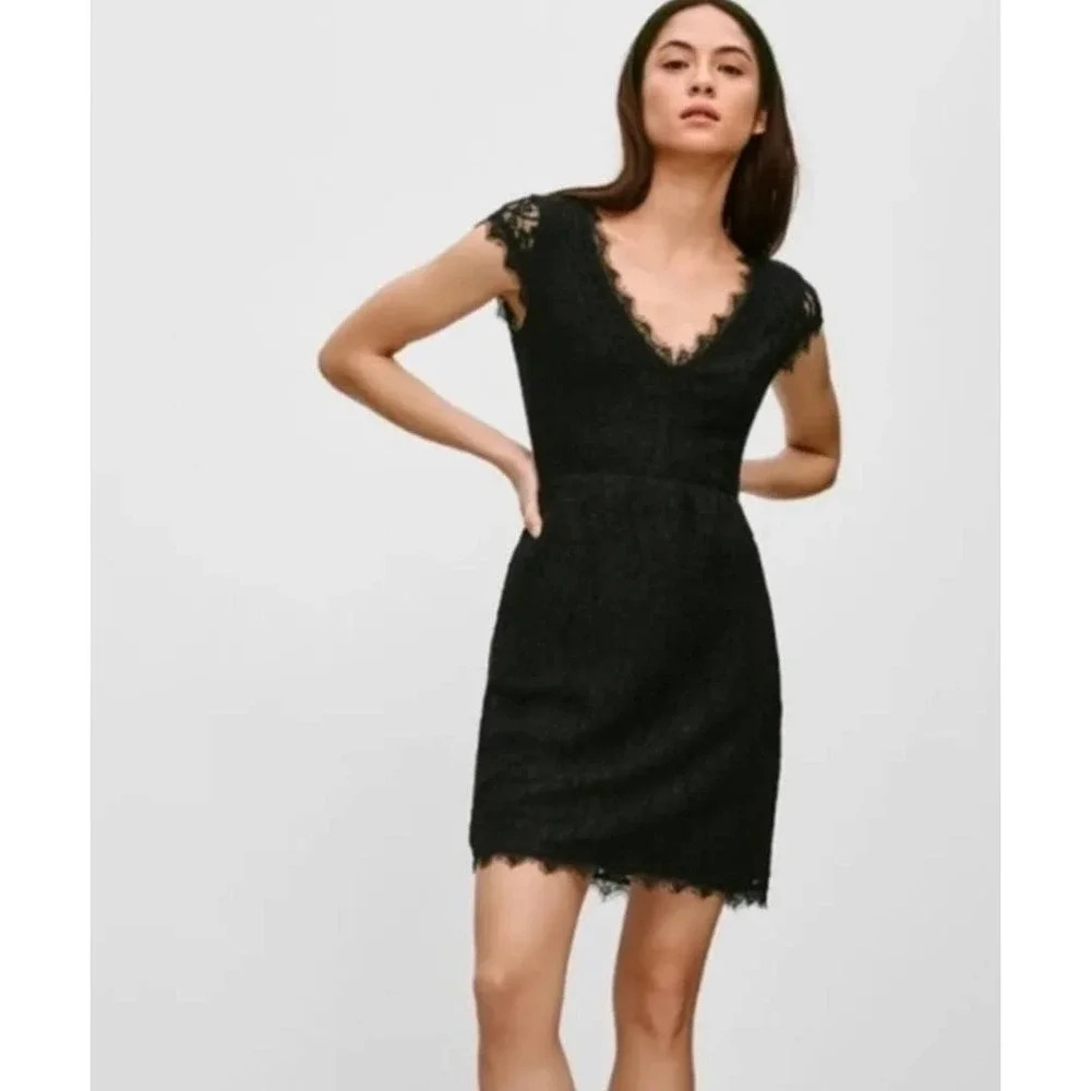Aritzia Babaton Black Lace Dress